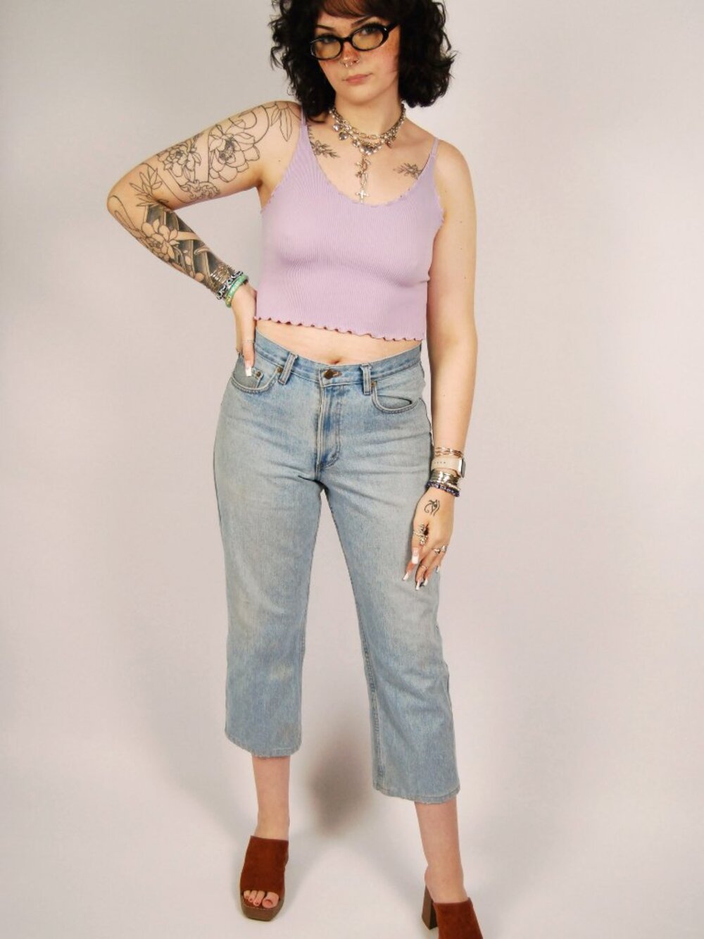 Y2K Jean Capris (32) blue denim vintage womens Eddie Bauer high waters cute boho